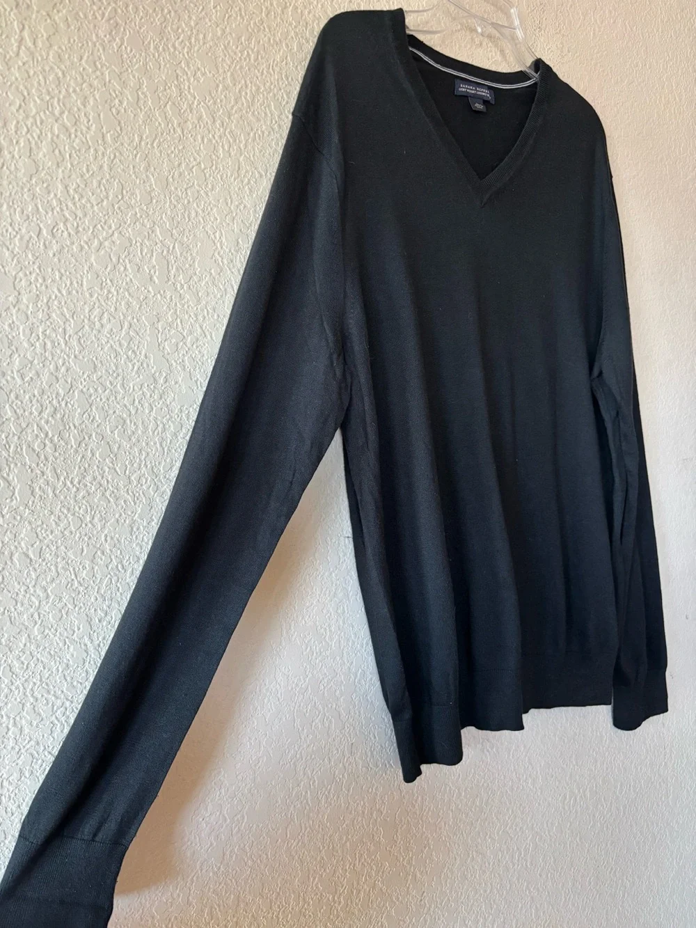 Banana Republic Luxury Blend Black V-Neck Sweater –‎ Silk, Cotton& Cashmere L